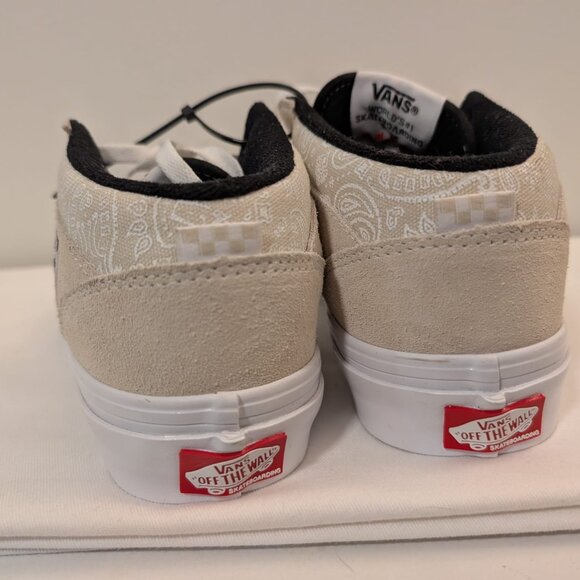 Vans Half Cab Baker Skate Shoes Beige Suede Paisley US 6 NEW! - Picture 5 of 13